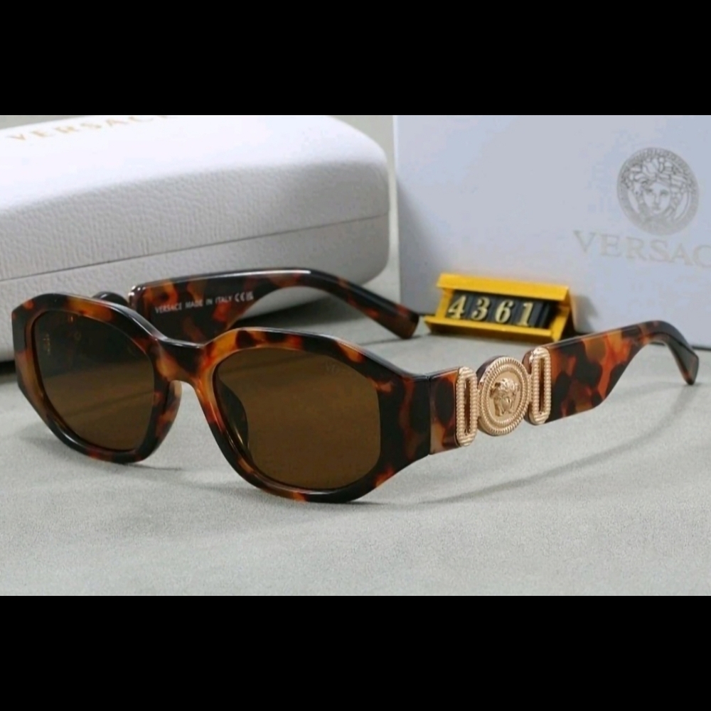 Versace unisex Tortoise Sunglasses with Gold Details